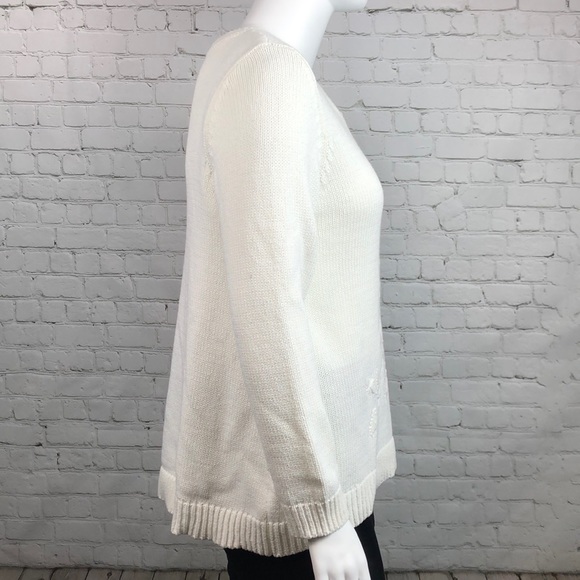 1X 2X Style & Co Winter White Floral Sweater Plus - Picture 4 of 5